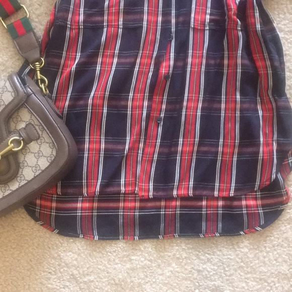 ZARA blouse shirt size s nice silky material plaid - Picture 11 of 14